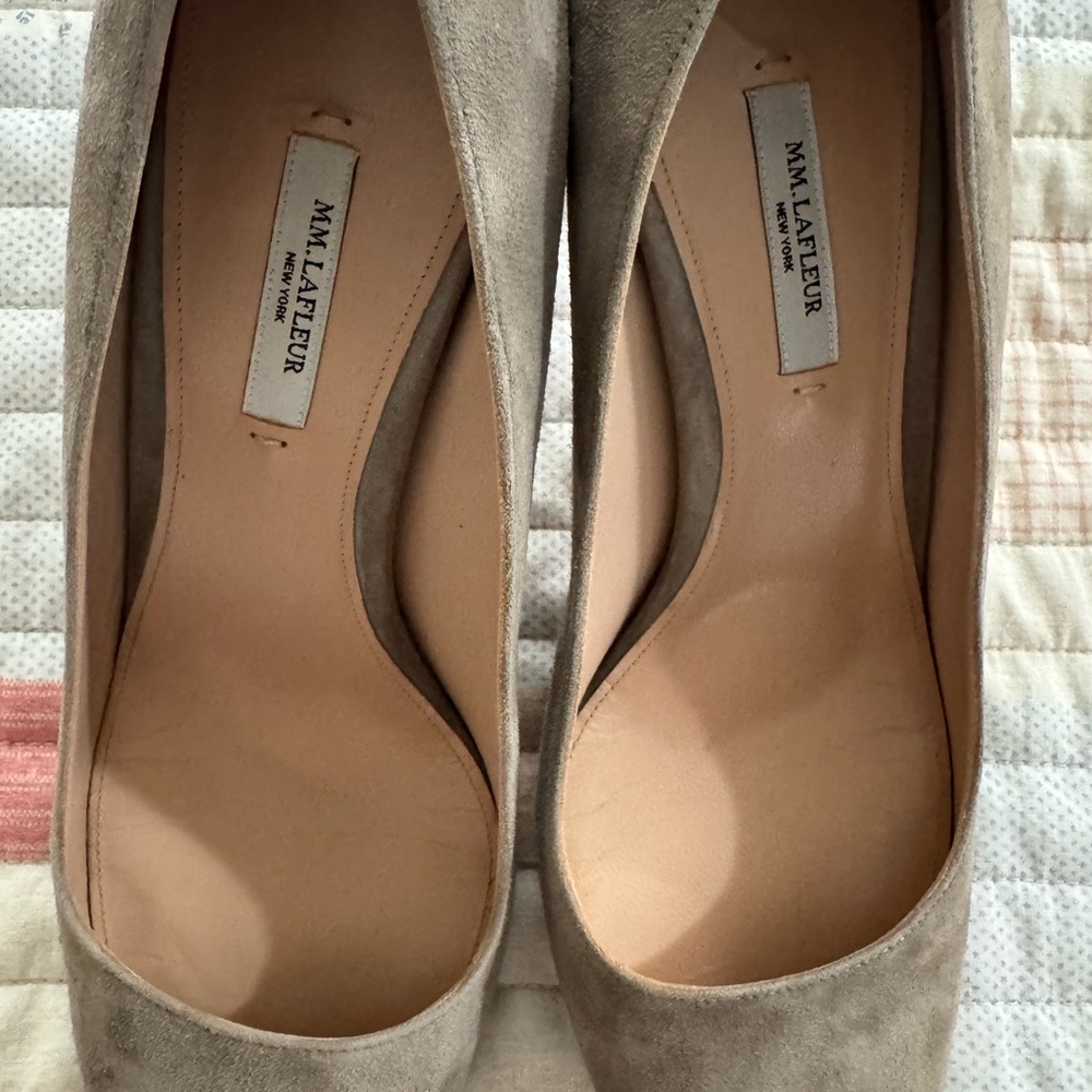 MM Lafleur Women's Beige Suede Heels